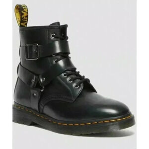 Dr Martens Christofor Leather Harness Black Boots Combat W 6 M 5 NEW No Box 1376